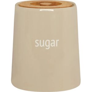 Premier Housewares Fletcher Sugar Canister - Sugar canister with bamboo lid, beige Premier Housewares Fletcher Sugar Canister - Sugar canister with bamboo lid, beige