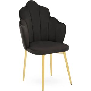Premier Housewares Tian Black Velvet Dining Chair - Chair Premier Housewares Tian Black Velvet Dining Chair - Chair