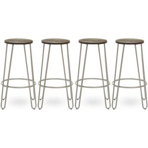 Premier Housewares Silver Finish Metal Bar Stool - Hairpin Premier Housewares Silver Finish Metal Bar Stool - Hairpin