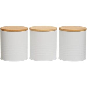 Premier Housewares White Canisters - Secure Storage - Set of 3 Premier Housewares White Canisters - Secure Storage - Set of 3