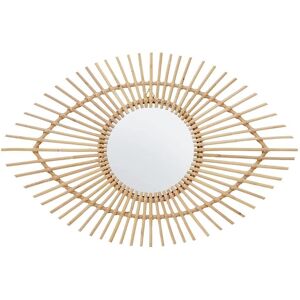 Premier Housewares Natural Rattan Eye Shaped Wall Mirror - Wall Mirror Premier Housewares Natural Rattan Eye Shaped Wall Mirror - Wall Mirror