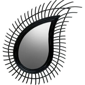 Premier Housewares Teardrop Black Natural Rattan Wall Mirror - Wall Mirror Premier Housewares Teardrop Black Natural Rattan Wall Mirror - Wall Mirror