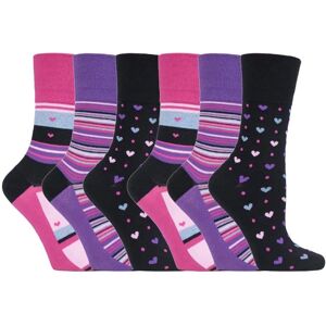 Gentle Grip Womens - 6 Pairs Ladies Non Elastic Socks - Gg134 - Purple Cotton - Size Uk 4-8 Gentle Grip Womens - 6 Pairs Ladies Non Elastic Socks - Gg134 - Purple Cotton - Size Uk 4-8