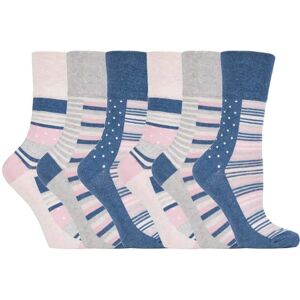 Gentle Grip Womens Socks - 6 Pairs Blue Cotton - Size Uk 4-8 - Socks Gentle Grip Womens Socks - 6 Pairs Blue Cotton - Size Uk 4-8 - Socks