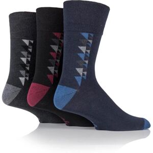 Gentle Grip 6 Pairs Men's Bigfoot Cotton Socks - Black/Charcoal/Grey Gentle Grip 6 Pairs Men's Bigfoot Cotton Socks - Black/Charcoal/Grey