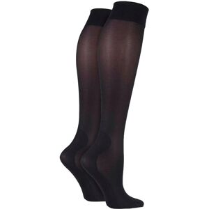 Iomi Womens 2 Pairs Ladies 40 Denier Compression Knee High Energising Socks - Black Nylon - Size UK 4-6.5 Iomi Womens 2 Pairs Ladies 40 Denier Compression Knee High Energising Socks - Black Nylon - Size UK 4-6.5