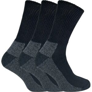 IOMI 3 Pairs Mens Cotton Diabetic Work Socks - Black - Size UK 6-11 IOMI 3 Pairs Mens Cotton Diabetic Work Socks - Black - Size UK 6-11
