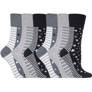 Gentle Grip Womens Socks - 6 Pairs - Grey Cotton - Size UK 4-8 - Socks Gentle Grip Womens Socks - 6 Pairs - Grey Cotton - Size UK 4-8 - Socks