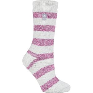 Heat Holders Ladies Light Grey / Berry Thermal Socks - Winter Heat Holders Ladies Light Grey / Berry Thermal Socks - Winter