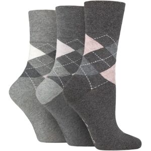 Gentle Grip Charcoal/Grey Highlands Argyle Cotton Socks - Socks Gentle Grip Charcoal/Grey Highlands Argyle Cotton Socks - Socks