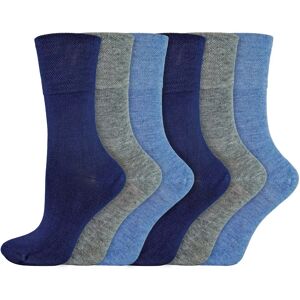 Iomi Womens Bamboo Diabetic Socks - 6 Pack Ladies - Blue Iomi Womens Bamboo Diabetic Socks - 6 Pack Ladies - Blue