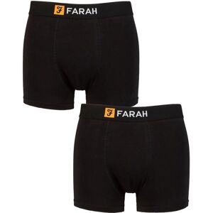 Farah Mens 2 Pack Cotton Classic Fitted Trunks - Boxer Shorts Black - S Farah Mens 2 Pack Cotton Classic Fitted Trunks - Boxer Shorts Black - S