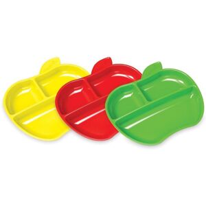 Munchkin Apple-Shaped Plates - 3 Divided Sections - Pack of 3 Munchkin Apple-Shaped Plates - 3 Divided Sections - Pack of 3