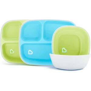 Munchkin Splash Toddler Divided Plate and Bowl Dining Set - Blue/Green Munchkin Splash Toddler Divided Plate and Bowl Dining Set - Blue/Green