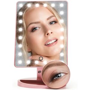 Rio Rose Gold 24 LED Makeup Mirror with Removeable 10x Mirror - Makeup Mirror Rio Rose Gold 24 LED Makeup Mirror with Removeable 10x Mirror - Makeup Mirror