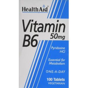 HealthAid Vitamin B6 50mg - 100 Tablets - Dietary Supplement HealthAid Vitamin B6 50mg - 100 Tablets - Dietary Supplement