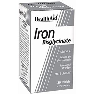 HealthAid Iron Bisglycinate - Vitamin C - 30 Tablets HealthAid Iron Bisglycinate - Vitamin C - 30 Tablets
