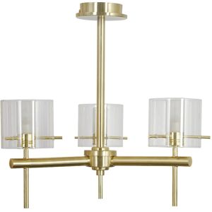Forum Gene 3 Light Multi Arm Pendant Ceiling Light Satin Brass - Ceiling Light Forum Gene 3 Light Multi Arm Pendant Ceiling Light Satin Brass - Ceiling Light