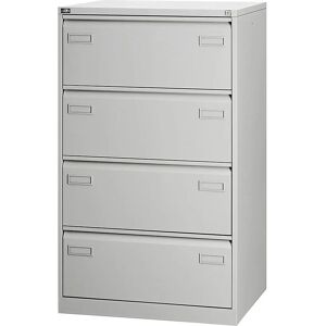 Archivador suspendido Light de Bisley - 2 filas, 4 cajones, DIN A4, gris claro Archivador suspendido Light de Bisley - 2 filas, 4 cajones, DIN A4, gris claro
