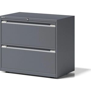BISLEY ESSENTIALS Hängeregistraturschrank - 2 Schubladen, Anthrazit, Stahl, Schloss BISLEY ESSENTIALS Hängeregistraturschrank - 2 Schubladen, Anthrazit, Stahl, Schloss