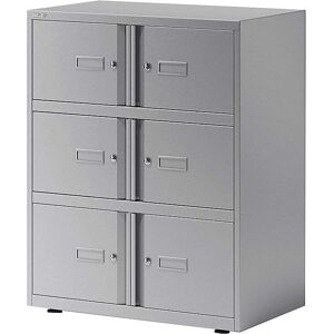 Bisley Schließfachschrank - 6 Fächer - Silber Bisley Schließfachschrank - 6 Fächer - Silber