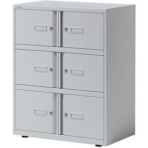 BISLEY Schließfachschrank - 6 Fächer, Lichtgrau, 80x47x100 cm - Aufbewahrung BISLEY Schließfachschrank - 6 Fächer, Lichtgrau, 80x47x100 cm - Aufbewahrung