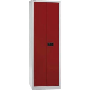 Armadio di stoccaggio BISLEY - Grigio chiaro / Rosso cardinale - Mensole regolabili Armadio di stoccaggio BISLEY - Grigio chiaro / Rosso cardinale - Mensole regolabili