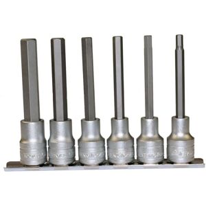 Juego de 6 vasos hexagonales Teng Tools M1211 - 100 mm, 1/2" de accionamiento, en regleta Juego de 6 vasos hexagonales Teng Tools M1211 - 100 mm, 1/2" de accionamiento, en regleta