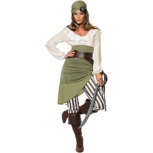 Smiffys Green White Pirate Costume - Adult Pirate Fancy Dress Smiffys Green White Pirate Costume - Adult Pirate Fancy Dress