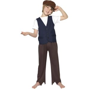 Costume de garçon paysan victorien Smiffys - Bleu/Marron - Enfants 7-9 Costume de garçon paysan victorien Smiffys - Bleu/Marron - Enfants 7-9