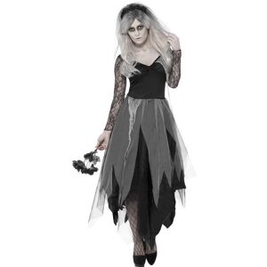 Smiffys Grey Graveyard Bride Costume - Halloween Dress & Veil Smiffys Grey Graveyard Bride Costume - Halloween Dress & Veil