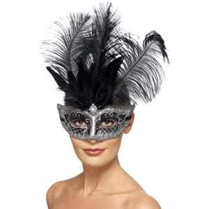 Masque colombine vénitien gris avec plumes - Ensemble de masques - Publicité Masque colombine vénitien gris avec plumes - Ensemble de masques - Publicité