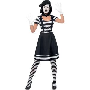Smiffys Women's Lady Mime Artist Costume - Dress, Gloves, Tights Smiffys Women's Lady Mime Artist Costume - Dress, Gloves, Tights
