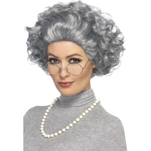 Smiffys Grey Granny Kit - Costume Set with Wig, Glasses, Necklace Smiffys Grey Granny Kit - Costume Set with Wig, Glasses, Necklace