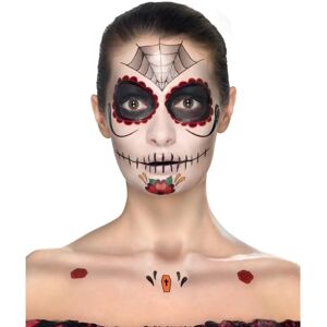 Smiffys Röd Svart Day Of The Dead Ansiktstatuering Kit - Vuxen Smiffys Röd Svart Day Of The Dead Ansiktstatuering Kit - Vuxen