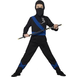 Smiffys Ninja Assassin Costume - Black/Blue - Kids Smiffys Ninja Assassin Costume - Black/Blue - Kids