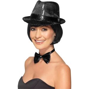 Smiffys Black Sequin Trilby Hat - Hat for Adults Smiffys Black Sequin Trilby Hat - Hat for Adults