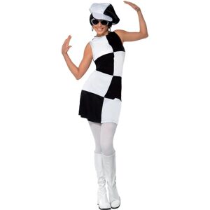 Smiffys 60's Black & White Large Party Girl Costume - Dress Costume Fancy Girl Party Smiffys 60's Black & White Large Party Girl Costume - Dress Costume Fancy Girl Party