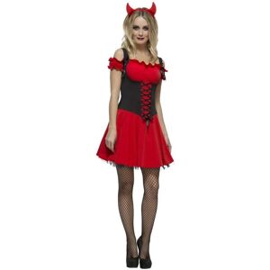 Smiffys Fever Wicked Devil Costume - Red/Black Adult Dress & Horns Smiffys Fever Wicked Devil Costume - Red/Black Adult Dress & Horns