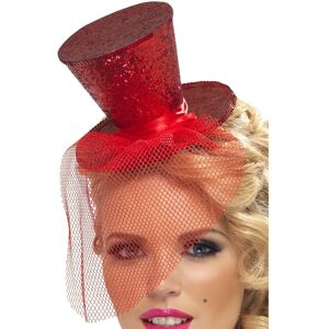 Smiffys Fever Mini Top Hat on Headband - Red Smiffys Fever Mini Top Hat on Headband - Red