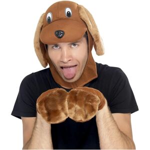 Smiffys Brown Dog Hood With Ears & Gloves - Costume Accessory for Adults Smiffys Brown Dog Hood With Ears & Gloves - Costume Accessory for Adults