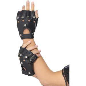 Gants punk pour adultes avec clous - noir déguisement années 80 Gants punk pour adultes avec clous - noir déguisement années 80