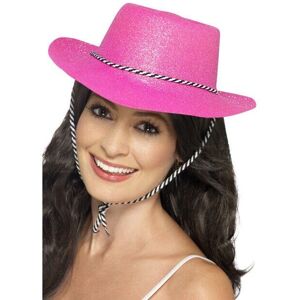 Smiffys Smiffy's Neon Pink Glitter Cowboy Hat - Fancy Dress Accessory Smiffys Smiffy's Neon Pink Glitter Cowboy Hat - Fancy Dress Accessory