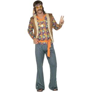 Smiffys 60's Hippie Singer Costume - Male - Multi-Coloured - with Top, Waistcoat, Trousers, Belt & Headband Smiffys 60's Hippie Singer Costume - Male - Multi-Coloured - with Top, Waistcoat, Trousers, Belt & Headband