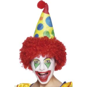 Smiffys Red Clown Hat with Wig - Circus Costume Accessory Smiffys Red Clown Hat with Wig - Circus Costume Accessory