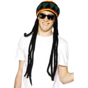 Gorro Rasta Smiffys Preto Amarelo - Chapéu Fantasia Unissex Gorro Rasta Smiffys Preto Amarelo - Chapéu Fantasia Unissex