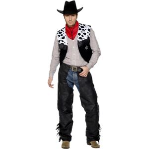 Smiffys Adult Men's Cowboy Costume - Chaps, Waistcoat, Belt, Neckerchief - Costume Smiffys Adult Men's Cowboy Costume - Chaps, Waistcoat, Belt, Neckerchief - Costume