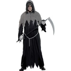 Smiffys Grim Reaper Costume - Adult Black Robe & Chain - Halloween Smiffys Grim Reaper Costume - Adult Black Robe & Chain - Halloween