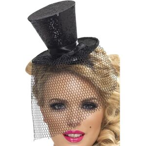 Fever Smiffys Mini Chapeau Pailleté Noir - Accessoire Déguisement Fever Smiffys Mini Chapeau Pailleté Noir - Accessoire Déguisement