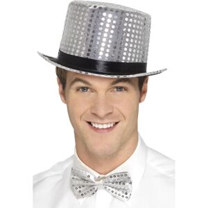 Cappello cilindro con paillettes argentate - Adulto Unisex Festa Carnevale Cappello cilindro con paillettes argentate - Adulto Unisex Festa Carnevale